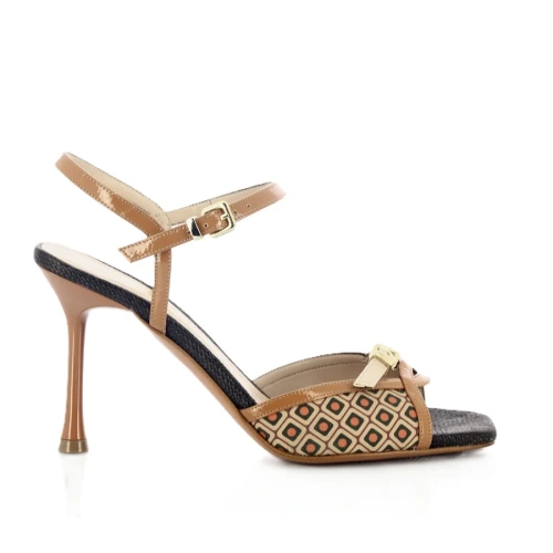 ALBANO - Sandalo cuoio in vernice fantasia - 5566