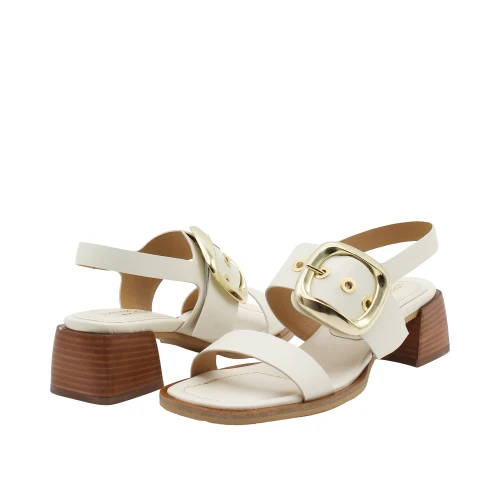 LORENZO MARI - Sandalo latte con fibbia - mila 03 2