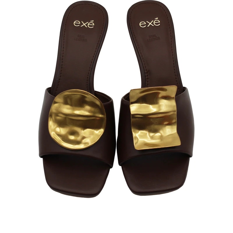 EXE' - Sandalo mule in pelle con accessorio - 