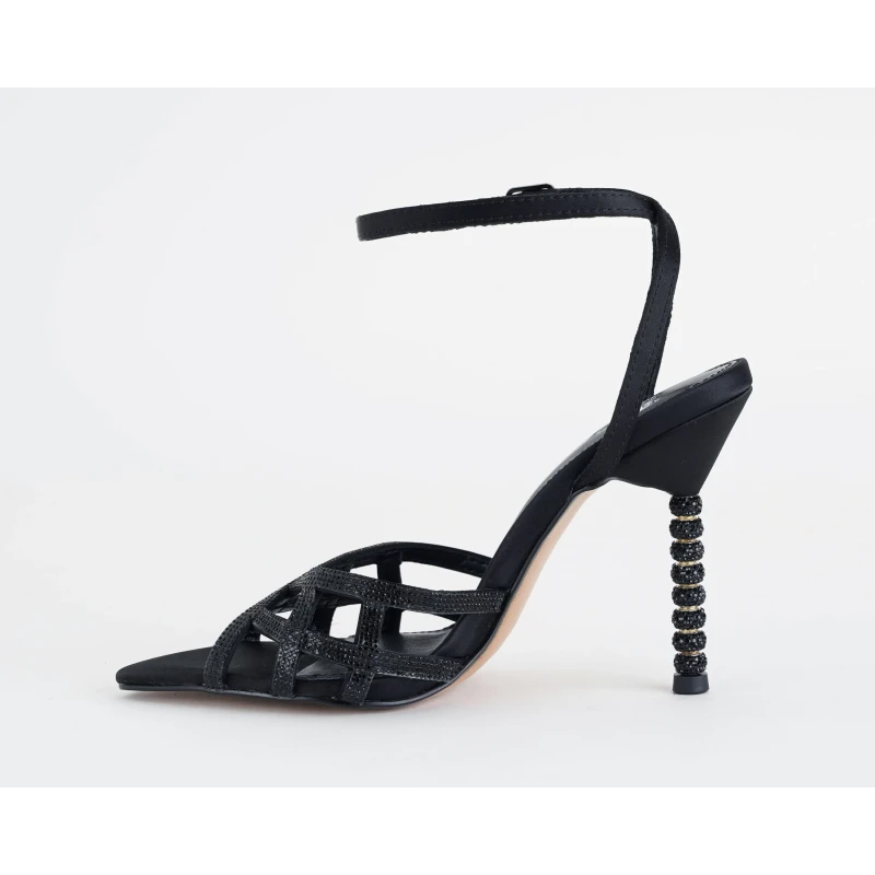 EXE' - Sandalo nero con strass - 