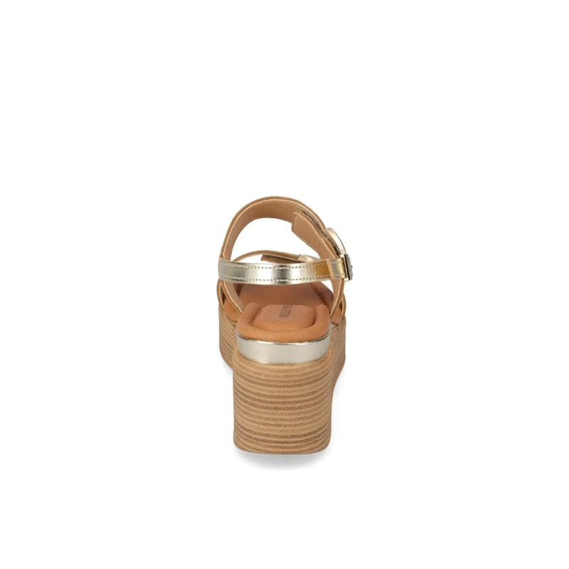VALLEVERDE - Sandalo sabbia con zeppa - 32611a