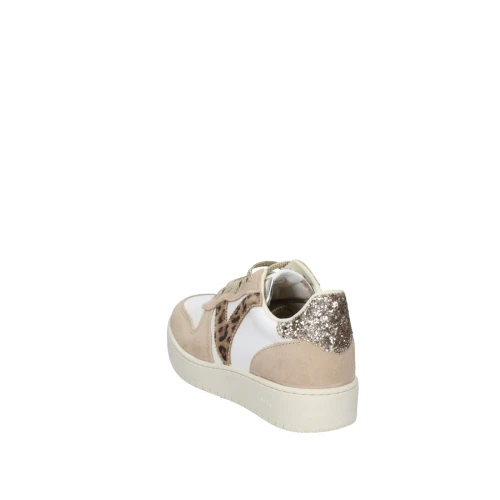 VICTORIA - Sneakers bianca e beige con riporti animalier - 2