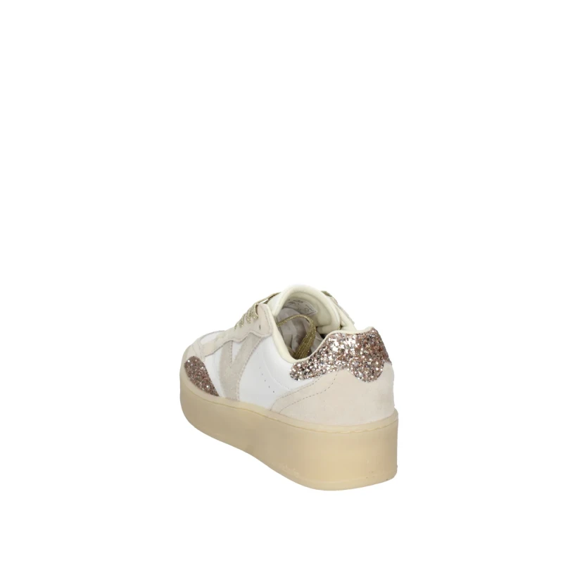 VICTORIA - Sneakers bianca e beige con glitter - 1265101
