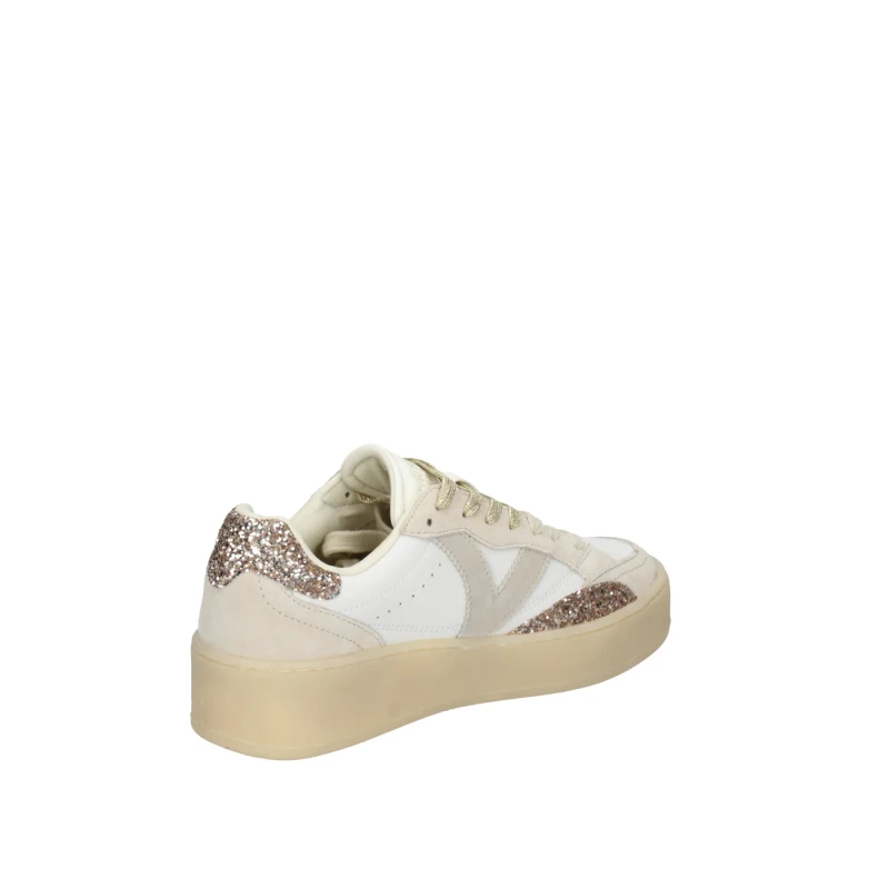 VICTORIA - Sneakers bianca e beige con glitter - 1265101