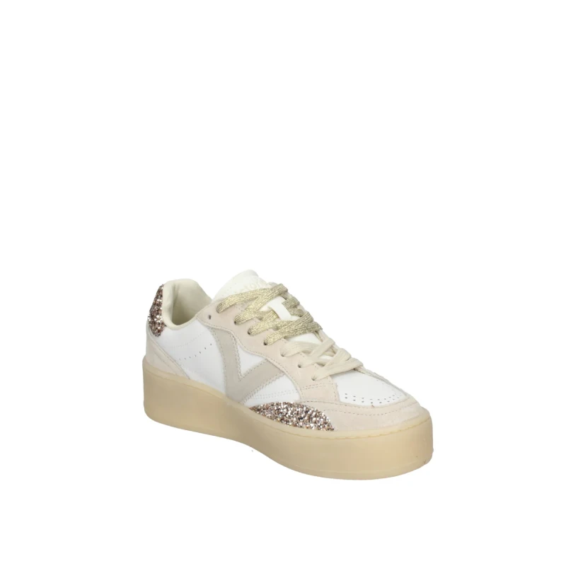 VICTORIA - Sneakers bianca e beige con glitter - 1265101