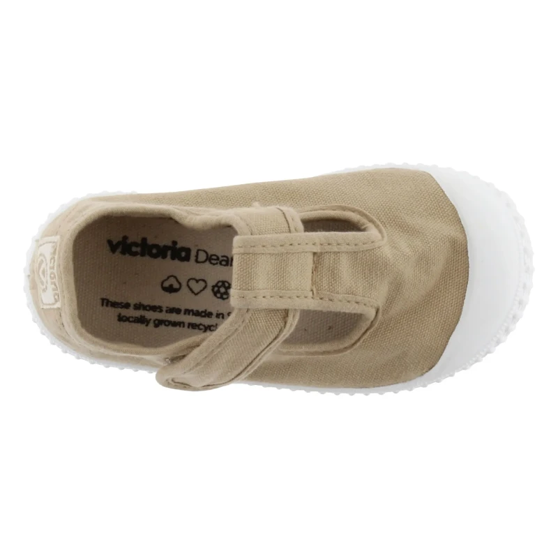 VICTORIA - Sneakers beige in tela - 136625