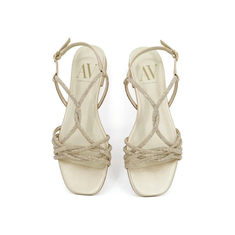 ALBANO VANITY - Sandalo platino con strass - av7034