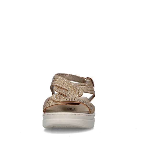 VALLEVERDE - Sandalo beige con strass - 55602