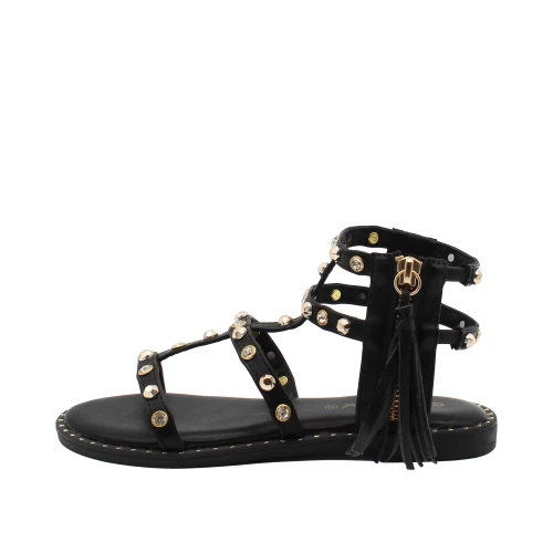 GAELLE - Sandalo nero con borchie - 