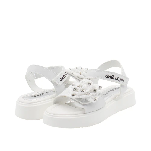 GAELLE - Sandalo bianco con fiore -  2