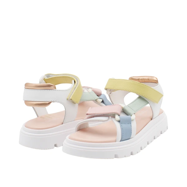 MORELLI - Sandalo bianco e multicolori - m4a2-53373-0092y913