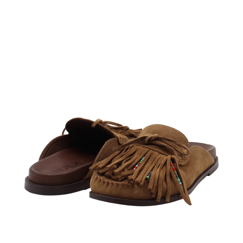 INUOVO - Sandalo sabot con frange e perline - d51060