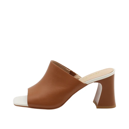 JANET&JANET - Sandalo mule cuoio e bianco - j-802