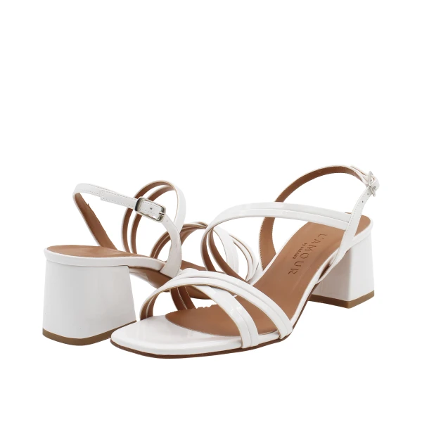 L'AMOUR - Sandalo bianco in vernice - l414