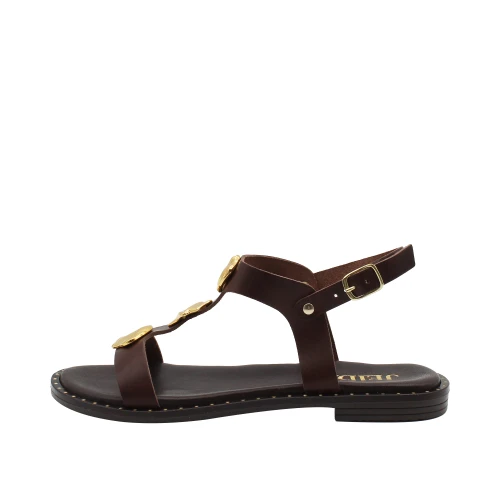 JEIDA - Sandalo testa di moro con applicazioni oro - j15