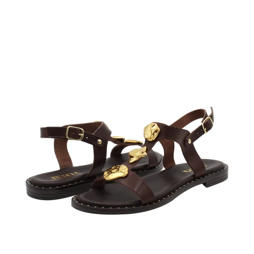 JEIDA - Sandalo testa di moro con applicazioni oro - j15 2