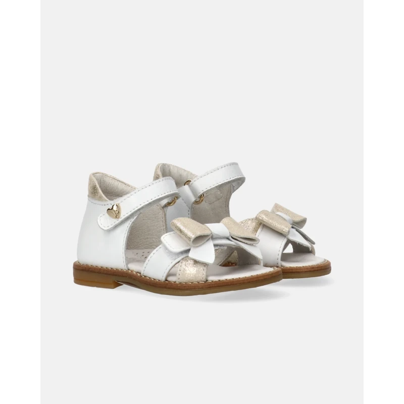WALKEY - Sandalo bianco con fiocco platino - y1a2-44191-0092x048