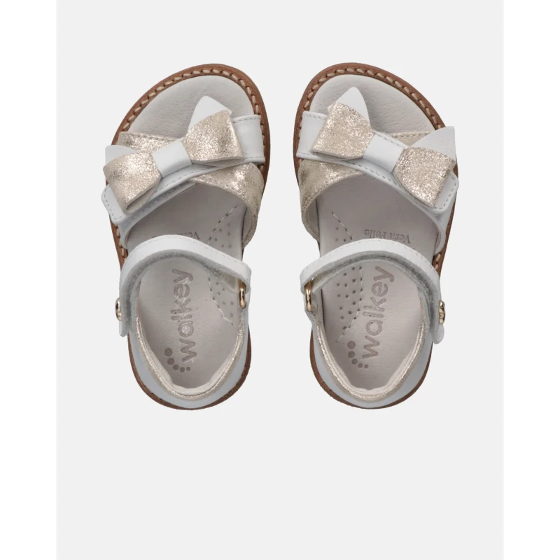 WALKEY - Sandalo bianco con fiocco platino - y1a2-44191-0092x048