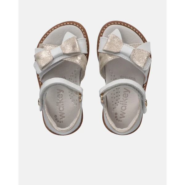 WALKEY - Sandalo bianco con fiocco platino - y1a2-44191-0092x048