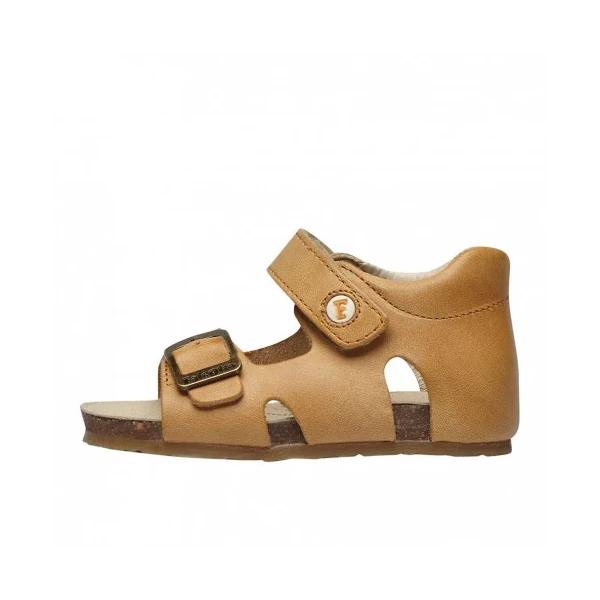 FALCOTTO - Sandalo cuoio con fibbia e velcro -