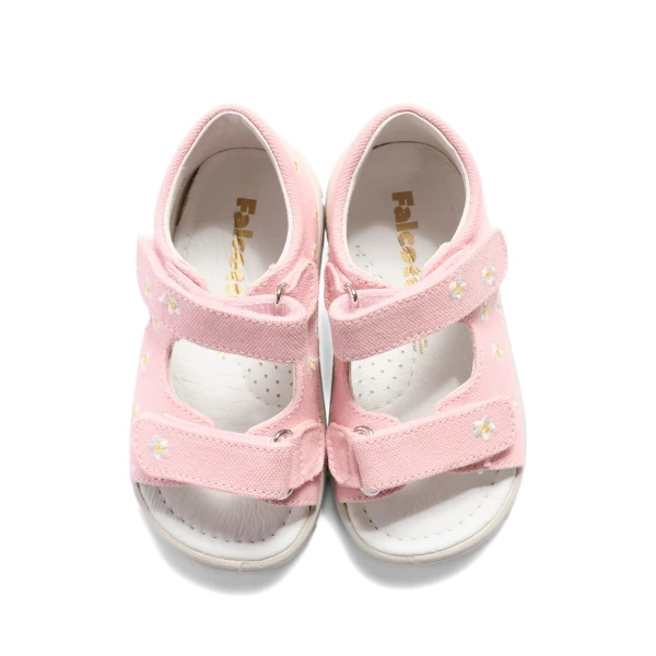 FALCOTTO - Sandalo rosa in tessuto ricamato - 0011501163.02.om02