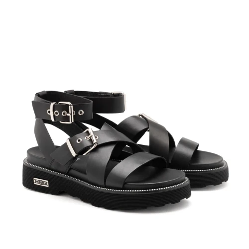 CULT - Sandalo nero con fibbie - clw344200 2