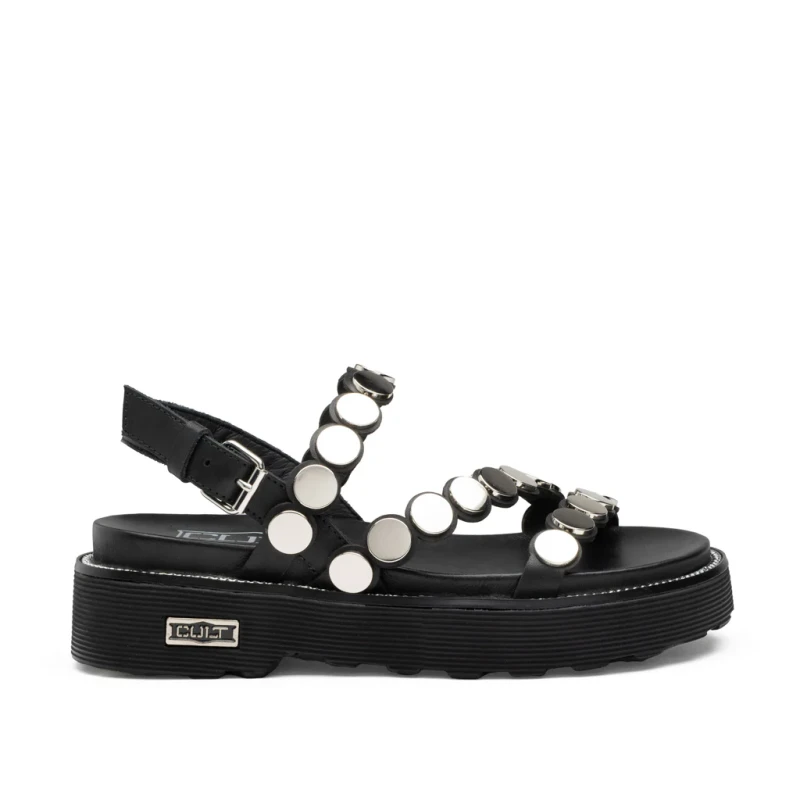 CULT - Sandalo nero con borchie - clw477000