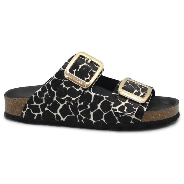 GRUNLAND - Ciabatta nera e panna in cavallino - cb1796-40 enny