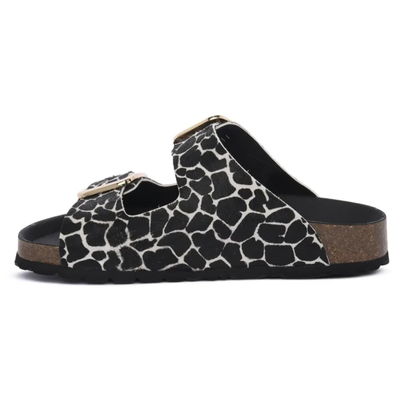 GRUNLAND - Ciabatta nera e panna in cavallino - cb1796-40 enny