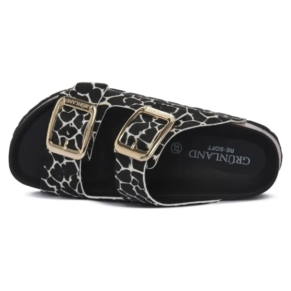 GRUNLAND - Ciabatta nera e panna in cavallino - cb1796-40 enny