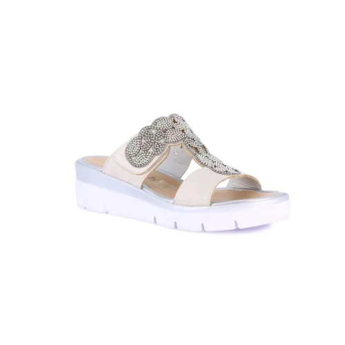 GRUNLAND - Ciabatta latte con strass con zeppa - ci3142-g7 2