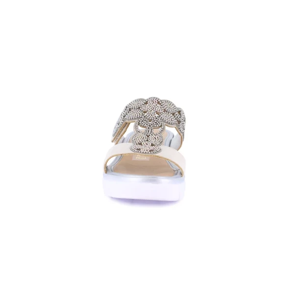GRUNLAND - Ciabatta latte con strass con zeppa - ci3142-g7