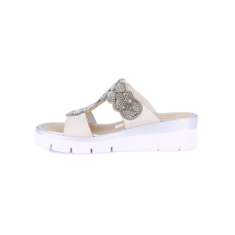 GRUNLAND - Ciabatta latte con strass con zeppa - ci3142-g7