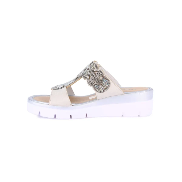 GRUNLAND - Ciabatta latte con strass con zeppa - ci3142-g7