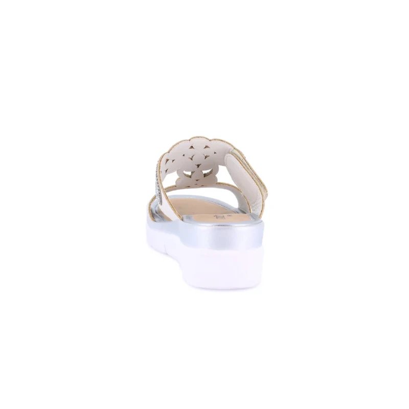 GRUNLAND - Ciabatta latte con strass con zeppa - ci3142-g7