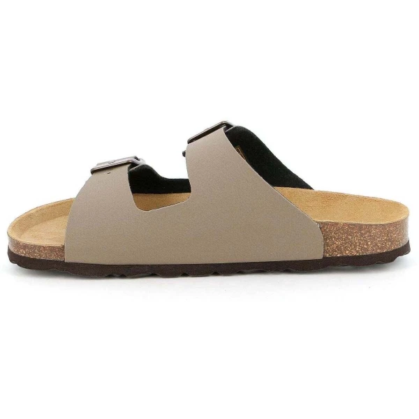 GRUNLAND - Ciabatta tortora con fibbie - cb1557-40