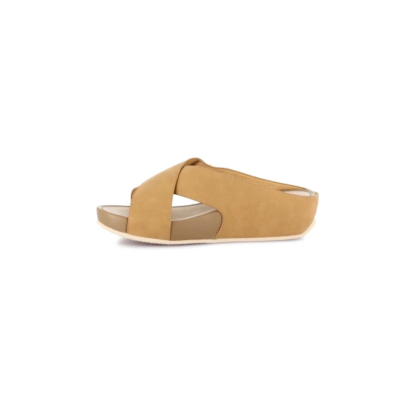GRUNLAND - Ciabatta beige con velcro e zeppa - ci3116-c9