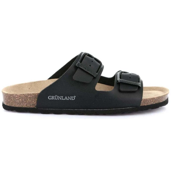 GRUNLAND - Ciabatta nera con fibbie - 