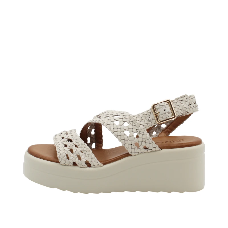 INUOVO - Sandalo crema intrecciato - a99022