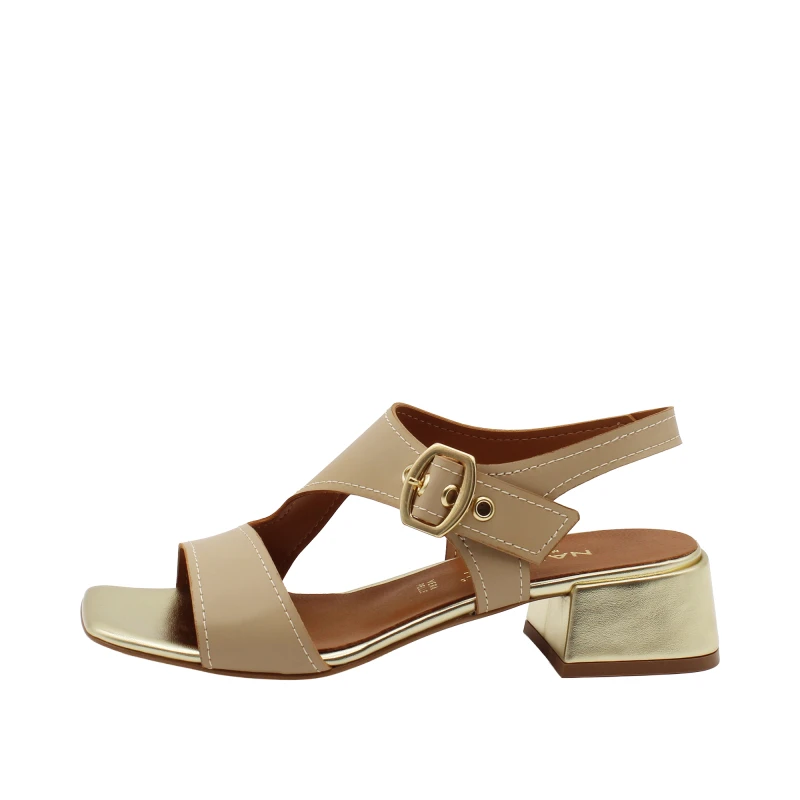 NACREE - Sandalo beige con riporti oro - 1797001