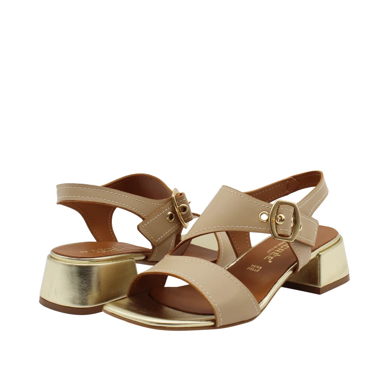 NACREE - Sandalo beige con riporti oro - 1797001