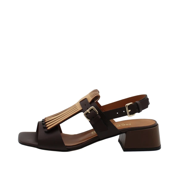NACREE - Sandalo marrone con frangia - 1797005