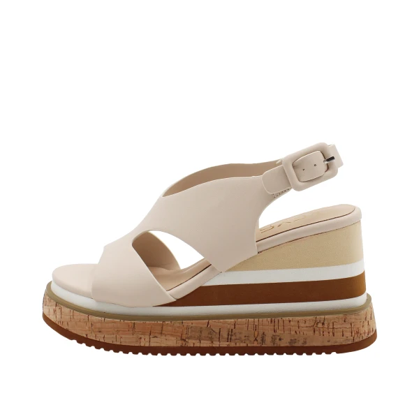 KEYS - Sandalo beige con zeppa - k-12681