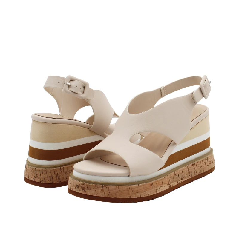 KEYS - Sandalo beige con zeppa - k-12681