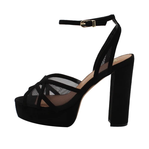 EXE' - Sandalo nero con plateau - 
