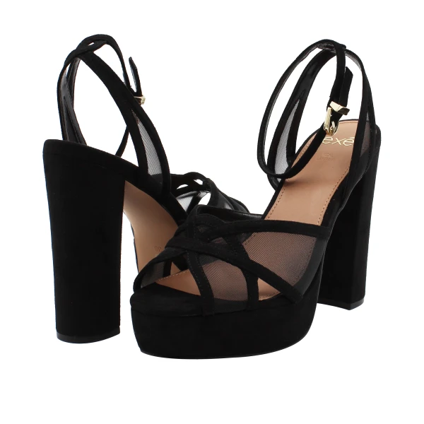 EXE' - Sandalo nero con plateau - 