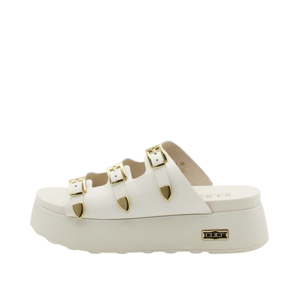 CULT - Ciabatta bianca con fibbie - clw473901