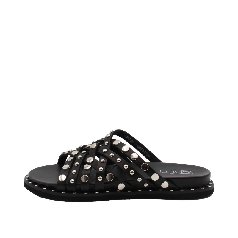 CULT - Ciabatta nera in pelle con borchie - clw427503