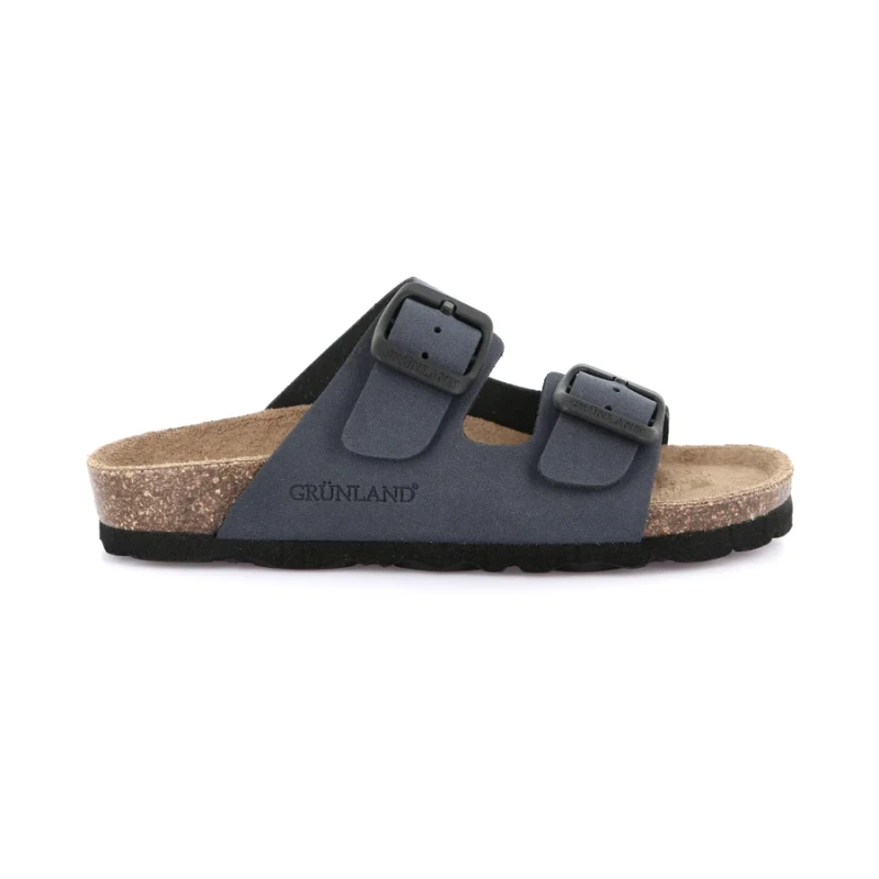 GRUNLAND - Sandalo ciabatta blu con fibbie - cb0714-40 luce