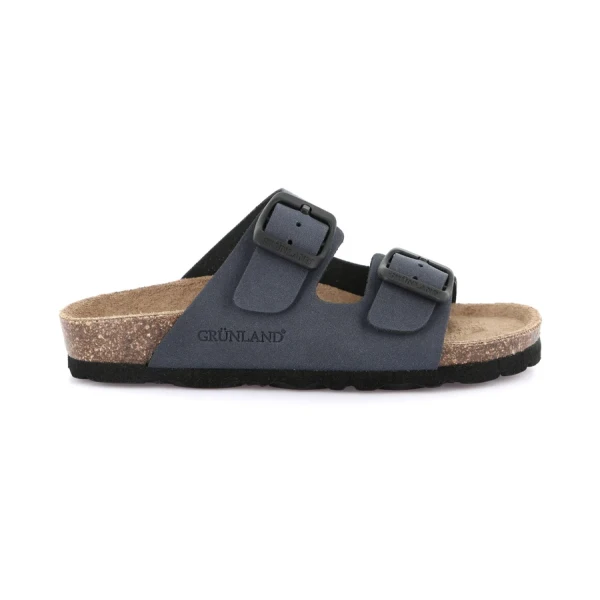 GRUNLAND - Sandalo ciabatta blu con fibbie - cb0714-40 luce